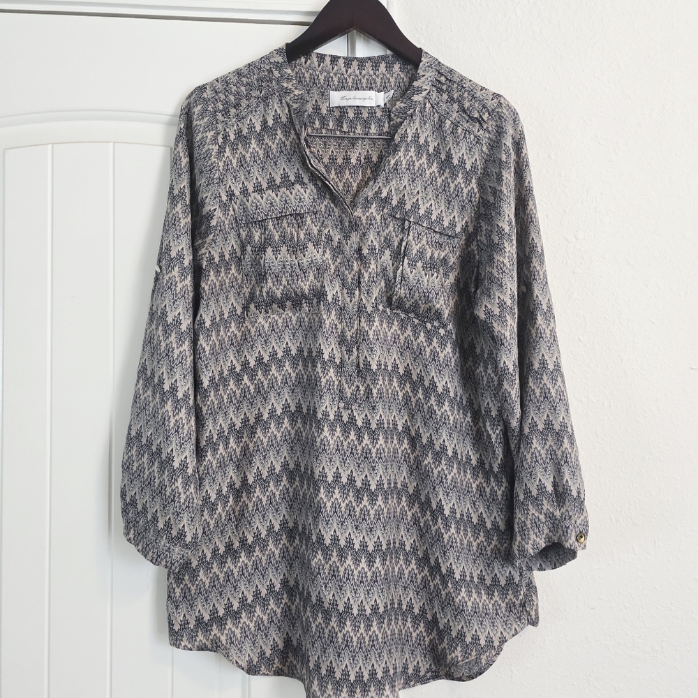 Tbags LosAngeles Chevron Patterned Women's Blouse, Dress, Top Size Small
